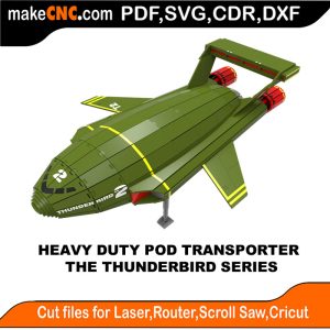 Text: 3D puzzle of TB2 - Heavy Duty Pod Transporter, precision laser-cut CNC template