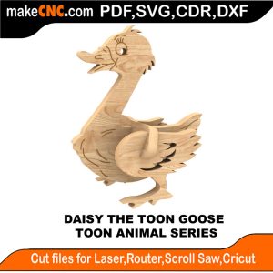 3D puzzle of Daisy the Goose, precision laser-cut CNC template