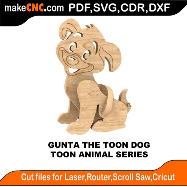 3D puzzle of Gunta the Dog, precision laser-cut CNC template