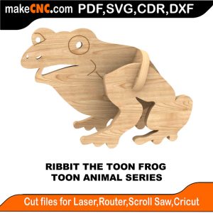 3D puzzle of Ribbit the Frog, precision laser-cut CNC template