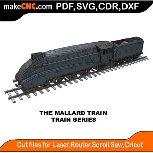 Train Mallard 3D Puzzle Pattern Perfect for Silhouette Cutting Silver Bullet Cricut K-40 3018 CNC