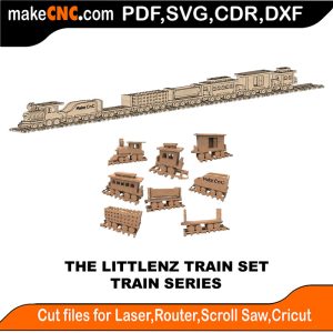 3D puzzle of The LittleNZ Train Set, precision laser-cut CNC template