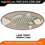 3D puzzle of The Trophy Faux Trout, precision laser-cut CNC template