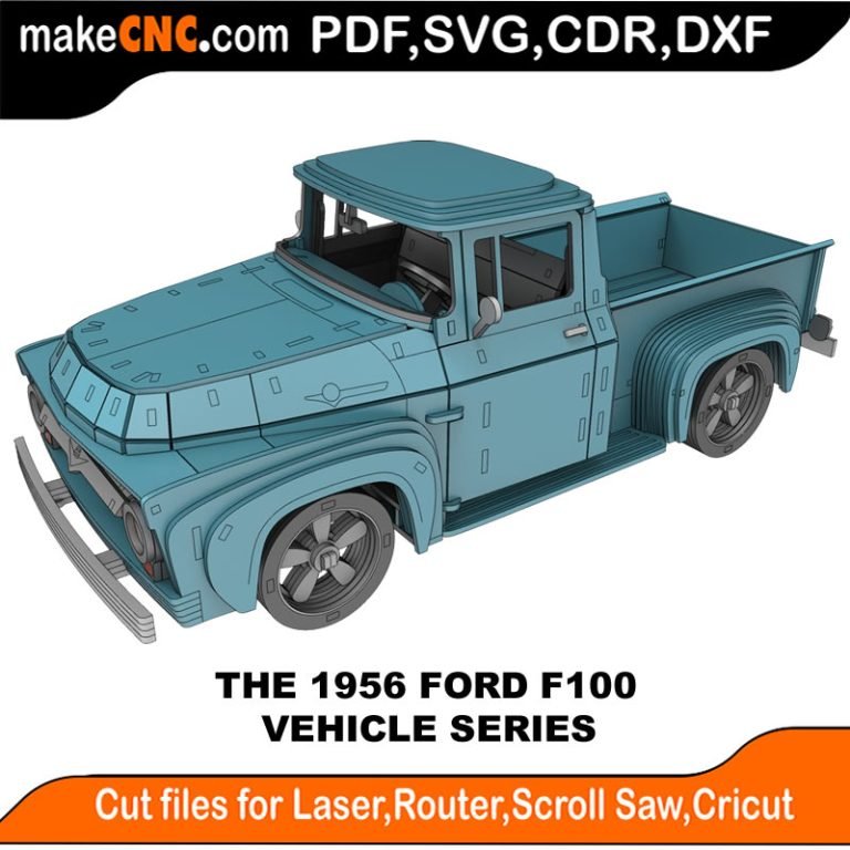 The Ford F-100 1956 - Automobile : 3D Puzzle, Laser Cut, Scroll Saw ...