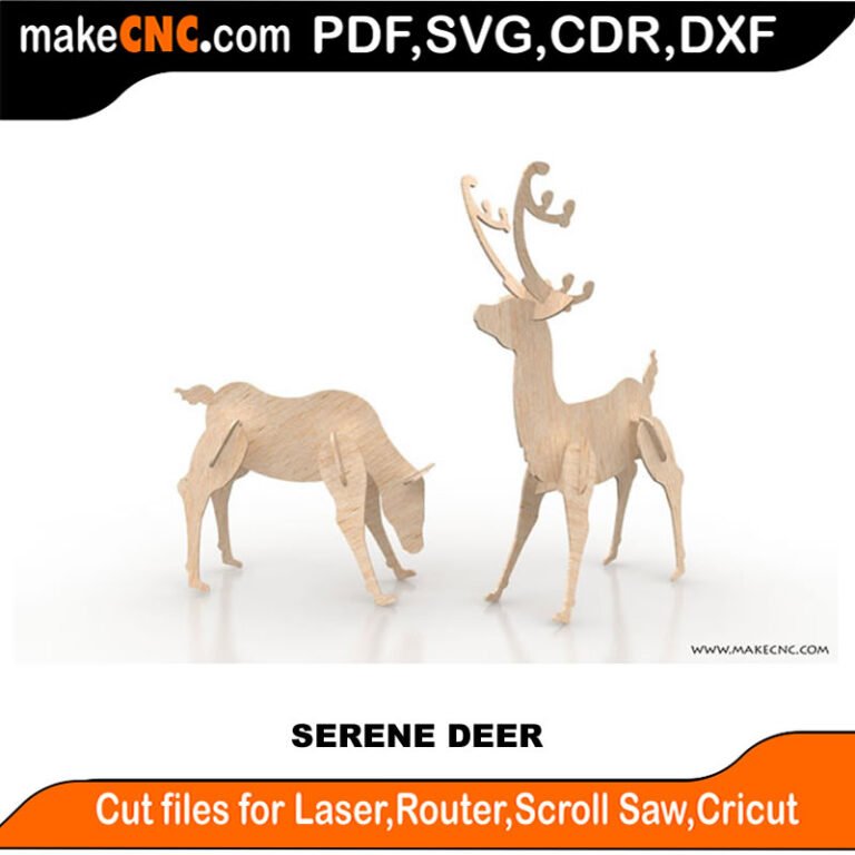 The Serene Deer : 3D Puzzle, Laser Cut, Scroll Saw, CNC Router ...