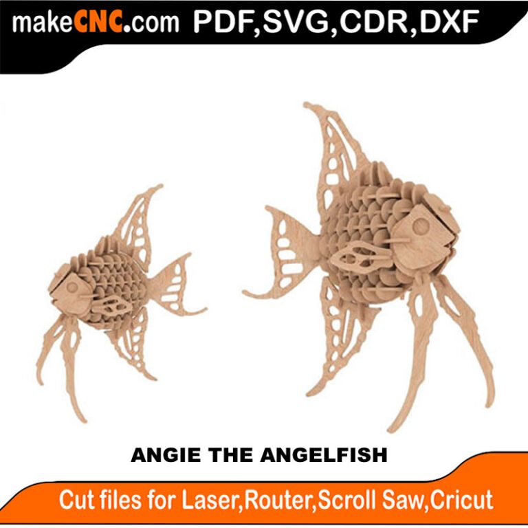 Angie the Angel Fish : 3D Puzzle, Laser Cut, Scroll Saw, CNC Router ...
