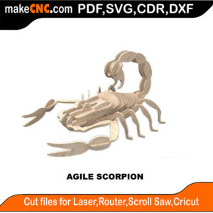 3D Scorpion Puzzle Pattern for CNC LASER ROUTER