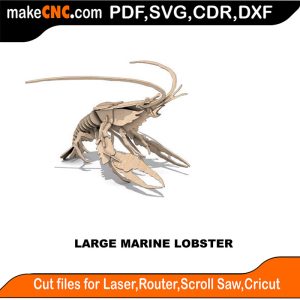 Large Marine Lobster 3D Puzzle Pattern Plans Laser-Cut Puzzle Pattern Router Plasma Scroll Saw