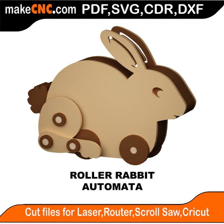 The Roller Rabbit - Automata : 3D Puzzle, Laser Cut, Scroll Saw, CNC ...