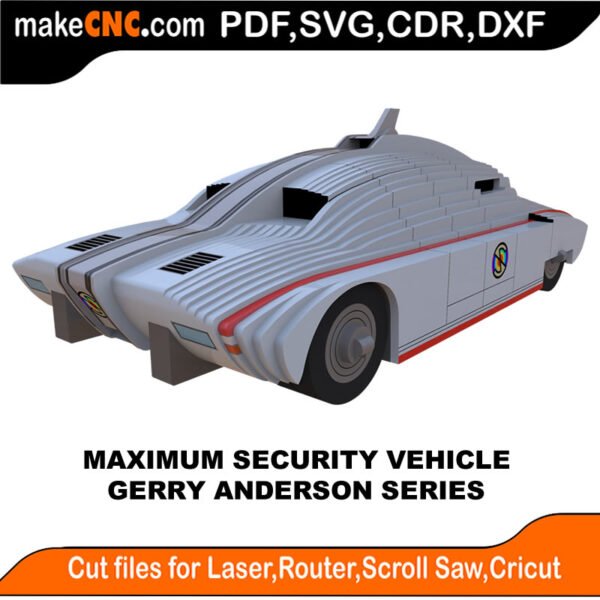 Captain Scarlett Maximum Security Vehicle - Gerry Anderson : 3D Puzzle, Laser Cut, Scroll Saw, CNC Router, Template, Pattern DXF, CDR, SVG