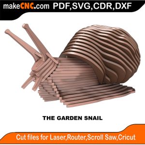 Garden Snail Mollusk Scroll Saw Model DXF SVG Plans Toy Laser Cricut Silhouette