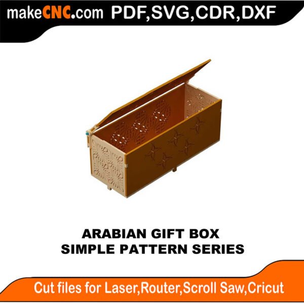 The Arabian Gift Box : 3D Puzzle, Laser Cut, Scroll Saw, CNC Router, Template, Pattern DXF, CDR, SVG