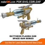 The Raytheon Plasma Ray Gun 3D Puzzle - Sci-Fi Space Weapon Pattern for CNC and Laser Cutting