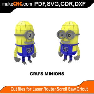 3D Puzzle Pattern for CNC Laser Router Silhouette Die Cutter Scroll Saw Model DXF SVG Plans Toy Laser Cricut Silhouette