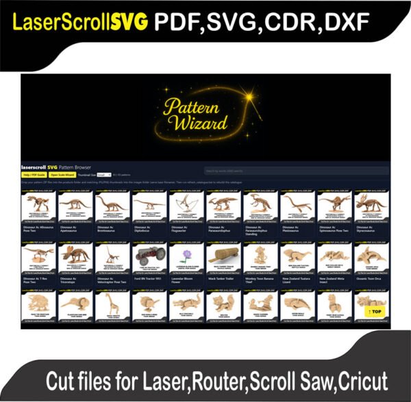 laserScrollSVG Pattern Wizard Starter Pack includes Scale Wizard