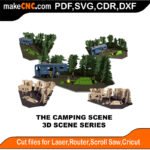 3D Scene Camping Scene MakeCNC SVG DXF PDF CDR 3D puzzle pattern product image