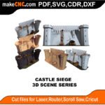 3D Scene Castle Siege MakeCNC SVG DXF PDF CDR 3D puzzle pattern product image