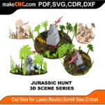3D Scene Jurassic Hunt MakeCNC SVG DXF PDF CDR 3D puzzle pattern product image