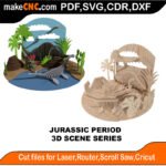 3D Scene Jurassic Period MakeCNC SVG DXF PDF CDR 3D puzzle pattern product image