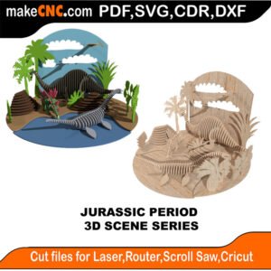 3D Scene Jurassic Period MakeCNC SVG DXF PDF CDR 3D puzzle pattern product image