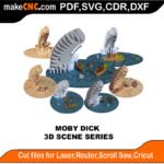 3D Scene Moby Dick MakeCNC SVG DXF PDF CDR 3D puzzle pattern product image