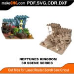 3D Scene Neptunes Kingdom MakeCNC SVG DXF PDF CDR 3D puzzle pattern product image