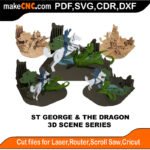 3D Scene St George Dragon MakeCNC SVG DXF PDF CDR 3D puzzle pattern product image