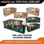 3D Scene The Last Supper MakeCNC SVG DXF PDF CDR 3D puzzle pattern product image