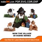 3D Scene WOW The Village MakeCNC SVG DXF PDF CDR 3D puzzle pattern product image