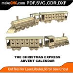 AC Christmas Express MakeCNC SVG DXF PDF CDR 3D puzzle pattern product image