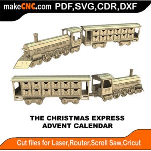 AC Christmas Express MakeCNC SVG DXF PDF CDR 3D puzzle pattern product image