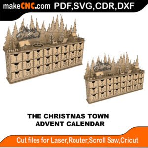 AC Christmas Town MakeCNC SVG DXF PDF CDR 3D puzzle pattern product image
