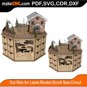 AC Frostys Wonderland MakeCNC SVG DXF PDF CDR 3D puzzle pattern product image