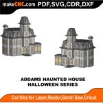Addams Haunted House MZST MakeCNC SVG DXF PDF CDR 3D puzzle pattern product image