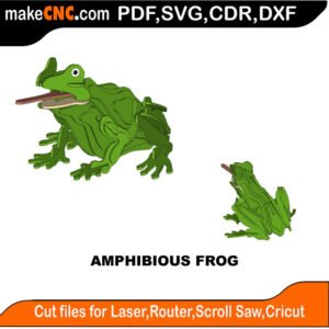 Amphibious Frog MZST MakeCNC SVG DXF PDF CDR 3D puzzle pattern product image