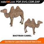 Animals Bactrian Camel MakeCNC SVG DXF PDF CDR 3D puzzle pattern product image