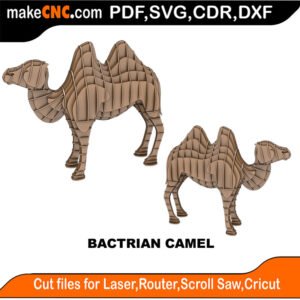 Animals Bactrian Camel MakeCNC SVG DXF PDF CDR 3D puzzle pattern product image
