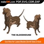 Animals Bloodhound MakeCNC SVG DXF PDF CDR 3D puzzle pattern product image