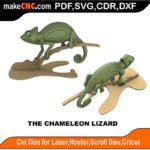 Animals Chameleon Lizard MakeCNC SVG DXF PDF CDR 3D puzzle pattern product image