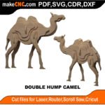 Animals Double Hump Camel MakeCNC SVG DXF PDF CDR 3D puzzle pattern product image