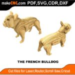 Animals French Bulldog MakeCNC SVG DXF PDF CDR 3D puzzle pattern product image