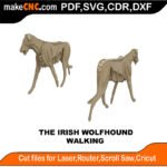 Animals Irish Wolfhound Walking MakeCNC SVG DXF PDF CDR 3D puzzle pattern product image