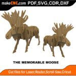 Animals Memorable Moose MakeCNC SVG DXF PDF CDR 3D puzzle pattern product image