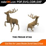 Animals Proud Stag MakeCNC SVG DXF PDF CDR 3D puzzle pattern product image