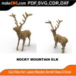 Animals Rocky Mountain Elk MakeCNC SVG DXF PDF CDR 3D puzzle pattern product image