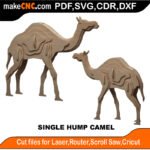 Animals Single Hump Camel MakeCNC SVG DXF PDF CDR 3D puzzle pattern product image