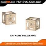 Art Cube Puzzle One MZST MakeCNC SVG DXF PDF CDR 3D puzzle pattern product image