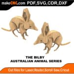 Australian Animals Bilby MakeCNC SVG DXF PDF CDR 3D puzzle pattern product image