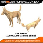 Australian Animals Dingo MakeCNC SVG DXF PDF CDR 3D puzzle pattern product image