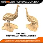 Australian Animals Emu MakeCNC SVG DXF PDF CDR 3D puzzle pattern product image
